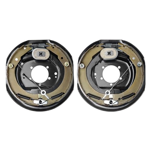 10" and 12" Magnet Spring and Lever Arm Update - Dexter 6 VEVOR Electric Trailer Brake Assembly, 12' x 2', 1 Pair Self-Adjusting Electric Brakes Kit for 7000 lbs Axle, 5-Hole Mounting, Backing Plates for Braking System Part Replacement (1 Right + 1 Left)