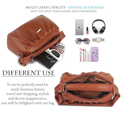 Image of Synthetic Leather Casual Top Handle Handheld Crossbody Travel Side Sling Bag For Women
