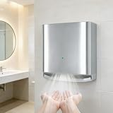 Glowdora Automatischer Händetrockner Hochgeschwindigkeits-Föhn Smart Induction Wandmontierte Induktions-Intelligente Trockner-Maschine for Badezimmer1250w Silver