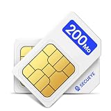 SECUEYE SIM Card 4G LTE - Solo Dati - Prepagata Senza Contratto, Copertura Nazionale per Telecamere di Sicurezza, Hotspot Mobili, Router, Dispositivi IoT Sbloccati (Prova di 200MB)