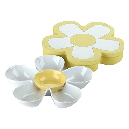 BIA Cordon Bleu White Daisy with Yellow Dip Bowl