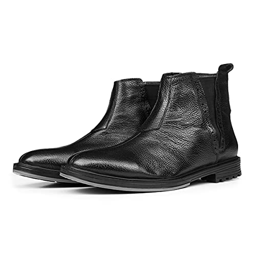 Ducavelli Leeds Genuine Leather Non-Slip Sole Chelsea Casual Boots (Black, us_footwear_size_system, adult, men, numeric, medium, numeric_8)