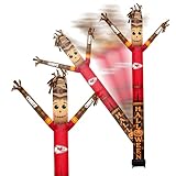 Sporticulture NFL Kansas City Chiefs Inflatable Crazy Sports Fan - Halloween Scarecrow with LED Lights & Built-in Blower - 6'x36'x96' -Halloween Merchandise Ideal for Lawn & Outdoor Party Decoration