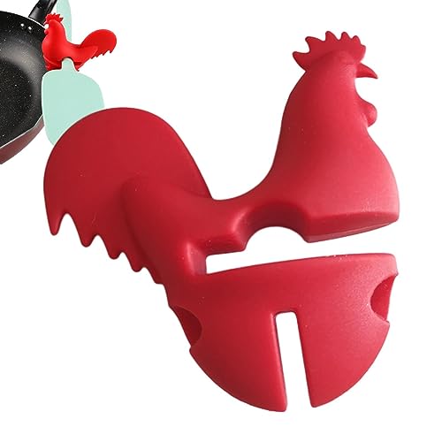 JINGAN Portapenne | Clip portautensili per Cucchiaio in Silicone per pentola e Padella,Supporto per Cucchiaio da minestra Anti-versamento per Clip per pentola su poggia Cucchiaio Supporto per