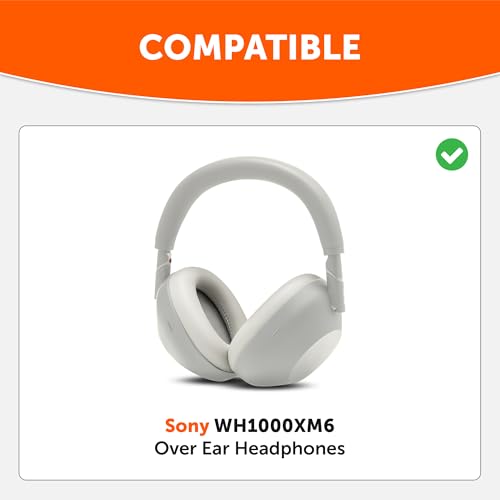 Image of WC PadZ XM6 - Premium Replacement Earpads Compatible with Sony WH-1000XM6 Headphones by Wicked Cushions | Enhanced Comfort, Durable PU Leather & Sound Isolation | Platinum Silver