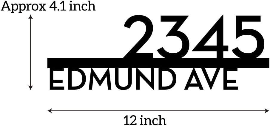 304 Stainless Steel Custom Address Sign For House Street, Address Sign Plaque for Outside, Modern House Numbers (Length:12")