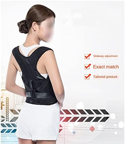 Correction Belt Shoulder Waist Corrector Adjustable Adult Nylon Black Correction Belt (D XXL code)