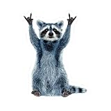 WSQ Rocking Raccoon Funny Cute Raccoon Vinyl Sticker Decal - 5 Inches - for Car Truck SUV Van Window Bumper Wall Laptop Tablet Cup Tumbler Cooler and Any Smooth Surface