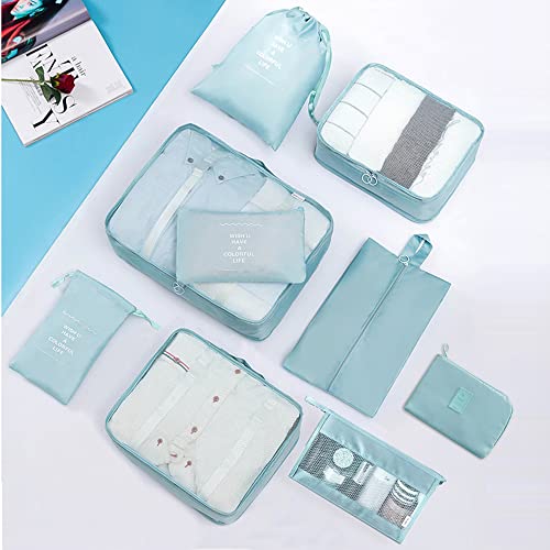 mewmewcat Sacos de armazenamento 9 peças conjunto organizador de viagem mala conjunto de embalagem e