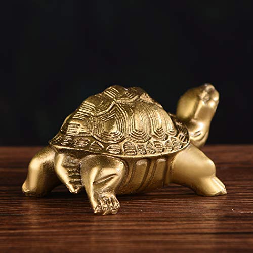 Brabud Brass Millennium Turtle Statue Gold Desk Home Indoor Outdoor Decorative Collectible Gifts For Elders 4'' Bs051 #TOP5