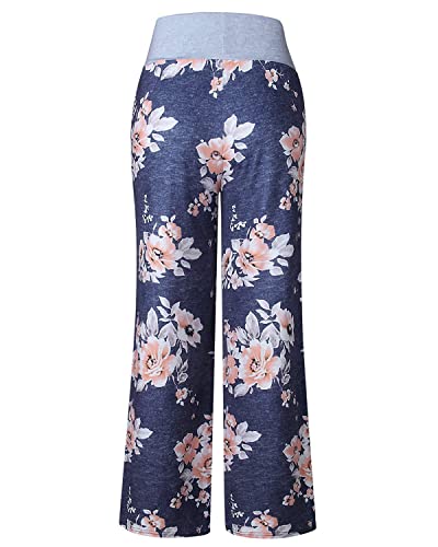 Image of NEWCOSPLAY Women's Comfy Pajama Pants Casual Drawstring Palazzo Lounge Wide Leg Pants