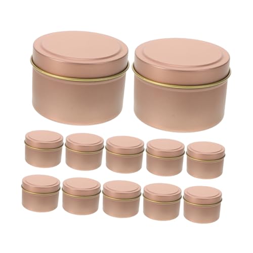 Cabilock 12pcs Candle Tins with Lids Metal Containers for Candle Making for Storage Frosted Finish for Home Decor
