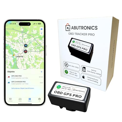 Abutronics OBD GPS Pro – Unsichtbarer Fahrzeugstecker Tracker OBD-Stecker mit Ortung für Auto, Plug & Play für diskrete Standortverfolgung mit „Wo ist?“, Ohne ABO & Ohne SIM-Karte