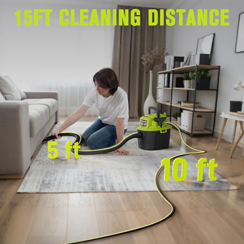 Image of YWDV25B 2.5 Gallon Small Shop Vac 1.5 Peak HP Mini Wet Dry Vac with Blowing Function, 15Ft of Cleaning Reach, 3 in 1 Portable Compact Shop Vacuum for Hose and Attachments for Home Floor /Car /Garage