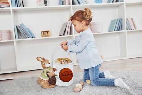 Image of Essme Basketball Basket,Kids Easter Basket for Basketball Decor,Boys Baskets,Easter Gifts for Girls and Boys,Easter Basket Empty.(Basketball)