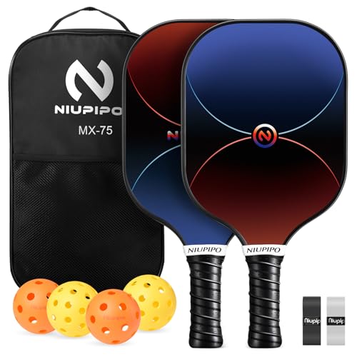 Niupipo Pickleball Paddles - USAPA Approved Graphite Fiberglass Pickleball Paddles Set of 2 with...