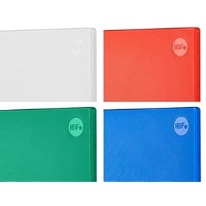 CURTA 4 Pack Cutting Boards for Kitchen 24 x 18 x 05 4 Piece White Red Green Blue Color Coded Plastic Chopping Board with Anti Slip Surface Dishwasher Safe