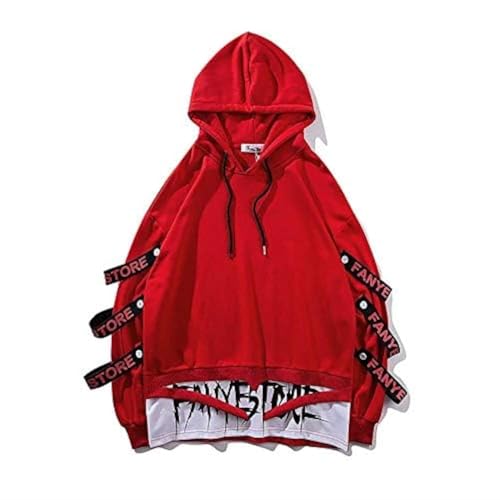 CLOAKA Hoodies For Men With Designs Casual Hooded Sweatshirt Hip-Hop Drawstring Pullover Techwear