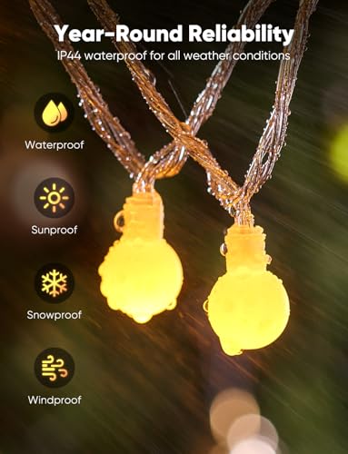 Minetom Globe String Lights, 33 Feet 100 Led Fairy Lights Plug in, 8 Modes with Remote Mini Globe Lights for Indoor Outdoor Bedroom Party Wedding Garden Christmas Tree Decor, Warm White - Image 6