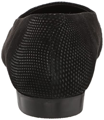 Trotters Honor - Flats for Women - Flexible Rubber Sole - Low Stacked Heel - Leather Upper - Square Toe Black Mini Dot 8.5 W (D)3