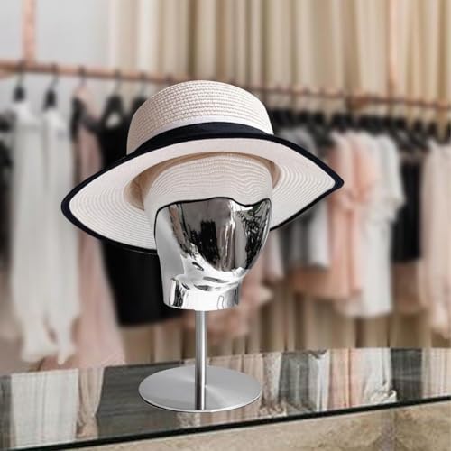 Modelo de cabeza de maniquí metálico para organizar sombreros sin que pierdan forma 4