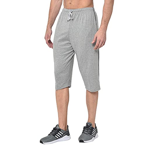 Image of Men's Regular Fit Cotton Three by Fourth, 3 /4th, Man Capri, Capris, Three Quarter, Capri for Men, Printed, Sports Running, Three Quarte, Casual Lounge Short, Nightwear Sleep Shorts, Pack of 2