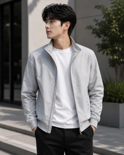 Image of TAGAS Men's Regular Jacket Fit For Casual Wear || Low-Cut Standing Collar || Men's Track Jackets | Stylish Jacket For Men ||Regular Fit Zip-Up Casual jacket|| bomber jacket for men