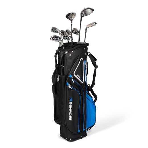 Benross HTX2 Golf Clubs Full Set with Cart Bag, Driver, Fairway Wood, Hybrid, Irons 5-SW, Mallet Putter - Graphite Shafts, All-Weather Grips, Trolley Bag- Golf Club Sets for Men