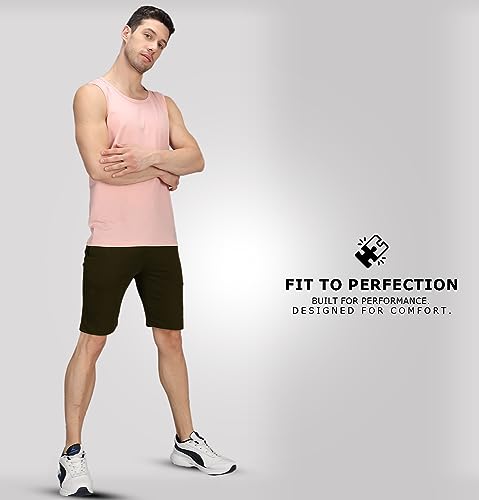 Image of Sleepynuts Regular Fit Terry Cotton Plain Shorts for Men