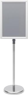 Präsentationsständer A4-Schilderhalter Ständer Infoständer Aufsteller aus Aluminiumlegierung, Bodenstehender Posterständer Verstellbarer stehender Schildhalter für Präsentation/Werbung (Silber)
