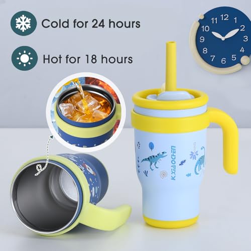 Image of 14 oz Toddler Tumbler with Handle, Kids Sippy Cups with Straw and Spout Lid