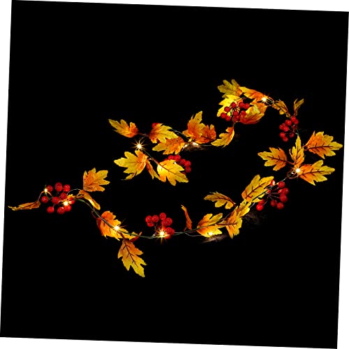 ABOOFAN Cadena Luminosa De Ratán De Arce Guirnalda De Halloween Luces Solares De Hojas De Otoño Decoraciones De Otoño Al Aire Libre Para El Hogar Guirnalda Iluminada De Otoño Guirnaldas