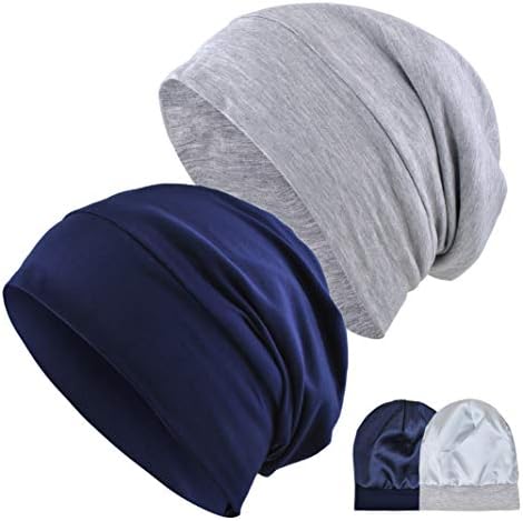 EINSKEY Slouchy Beanie for Men & Women, 2-Pack Oversize Long Skull Cap Large Knit Hat for All Seasons