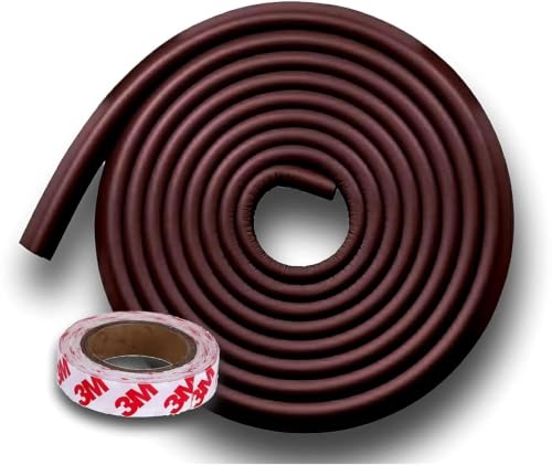 Image of Safe-O-Kid Baby Safety 5 Meter (16.4 feet) Edge Guard with 3 M Tape, Edge and Corner Protectors, BPA Free, Non-Toxic, Impact Cushion for Tables, Desks, and Furniture (Brown)
