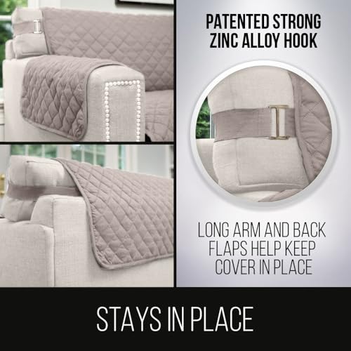 image for Sofa Shield Couch Slip Cover with Patented Strap, Cushion Protector, R