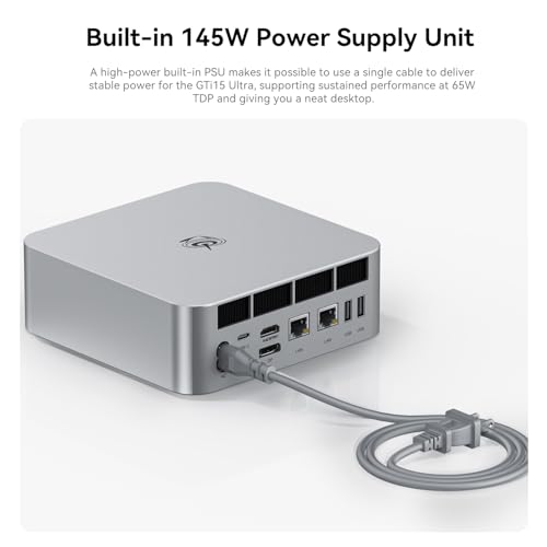 Image of Beelink GTI15 Ultra Mini PC W11 Pro, Intel Core Ultra 9 285H(16C /16T, up to 5.4GHz), 64G DDR5 1TB NVMe M.2 SSD, Mini Desktop Computer Triple Display Output WiFi7 + BT5.4 + Dual 10G LAN Gaming Mini PC