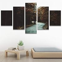 SIGNWIN 5 Panel Canvas Wall Art Autumn for Home Decorations Ready to Hang - 60