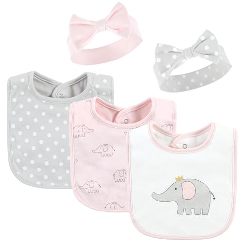 Image of Hudson Baby Unisex Baby Cotton Bib and Headband Set
