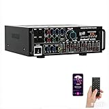 Amplificateur audio multi-entrées : prend en charge Bluetooth 5.0, USB, carte SD, radio FM, entrée AUX et DVD. Compatible avec une large gamme d'appareils, y compris les téléphones, ordinateurs portables et lecteurs CD.