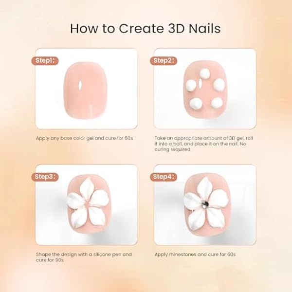 JODSONE Белый гель 3D Nail Art 15 г моделирующий гель