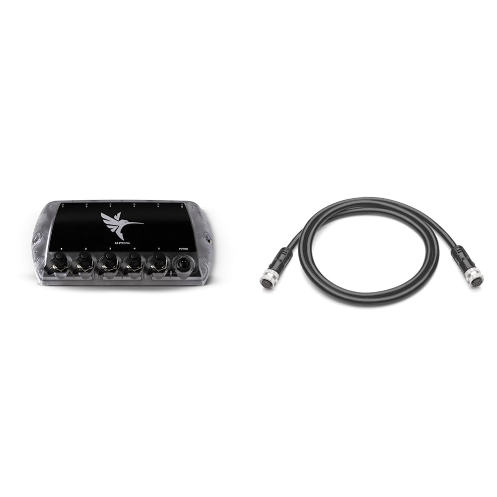 Humminbird 411850-1 AS ETH 5PGL - 5 Port Ethernet Switch & 720073-2 AS EC 10E Ethernet Cable (10 Feet)