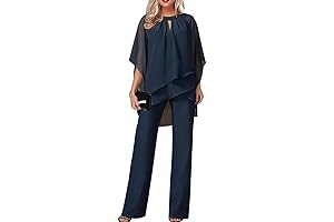 AFFY Women's 2 Piece Chiffon Formal Pant Suit Set