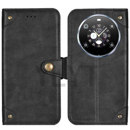 HsinchuTien ブラック カバー 合皮 保護する TPU Silicone Cover シリコーン Case レザー カード 収納 じきバックル 財布 ケース 手帳型 可兼容FOSSiBOT F109 5G 6.745 inch との互換性あり