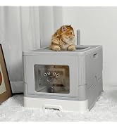 Amazon | BingoPaw 猫用トイレ本体 ドーム型引き出し式 大きめ 上から