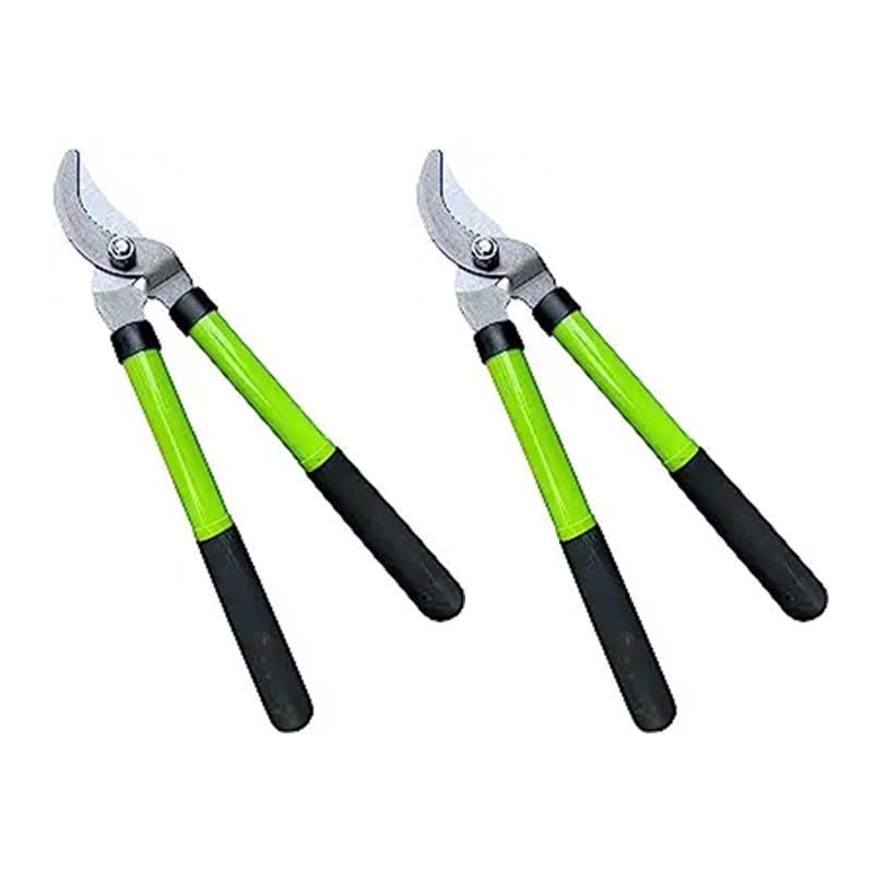 GARDEN GURU Bypass Loppers Tree Trimmer Clipper -Compact 15-inch High Carbon Steel Blade Gardening Loppers Pruning Shear Comfort Grip Handles Heavy Duty Branch Cutter Thick Branches w Ease (2 Pack)