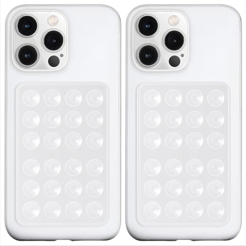 Image of PKYAA Silicone Suction Phone Case Adhesive Mount, Upgraded Super Strong Grip, Durable, Easy to Use, Hands-Free Sticky Phone Holder for Selfies, Tiktok Videos, 2.56 inchx3.94 inch (TP&TP)