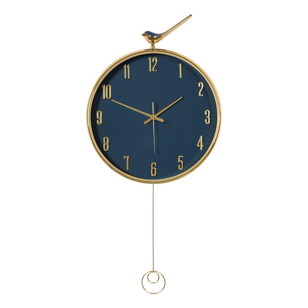 EINES Silent Decorative Wall Clock Modern Home Clock Wall Clock Living Room Creative Restaurant Clock Wall Hanging Light Luxury Atmosphere Easy to Read(A)
