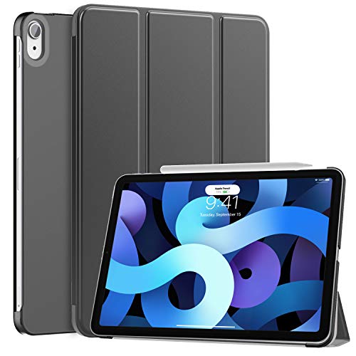 MoKo Case Fit New iPad Air 4th Generation 2020- iPad 10.9 Case Slim Lightweight Smart Shell Stand Cover with Translucent Frosted Back Protector for iPad 10.9 inch, Auto Wake/Sleep,Space Gray