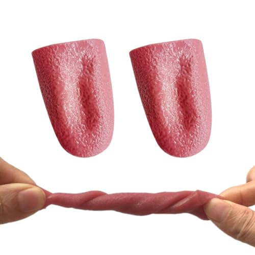 BIRLOZA 2 Stücke Realistisch Gefälschte Zunge Dehnbar Tricks Künstliche Zunge Requisiten Schreckliche Halloween Grobe Witze Streich Tricks Dehnbare Zunge Spielzeug