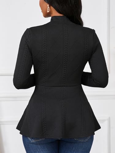 Women Casual Blazers Button Knit Lightweight Business Cardigan Jackets Blazer for Work4